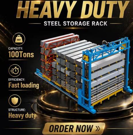 Heavy-Duty Gantry Pipe Storage System for Industrial Warehouse