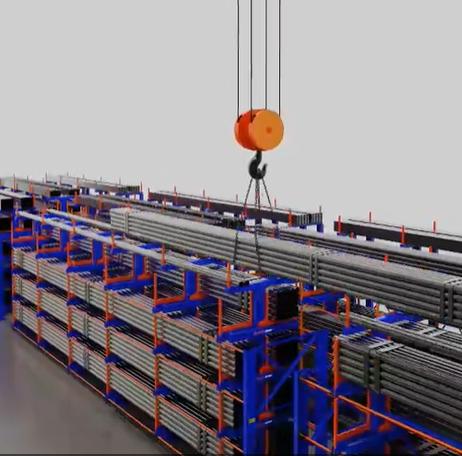 Long Span Steel Storage Rack for Profiles, Pipes & Extrusions