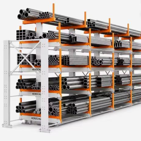 Telescopic Cantilever Rack for 6-7m Steel Profiles & Tubes