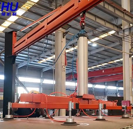Pneumatic Vacuum Manipulator for Metal Sheets: Column-Mounted Lifting System
