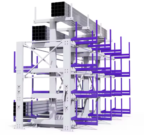 Heavy Duty Telescopic Cantilever Rack for Steel Bars, Pipes & Angles