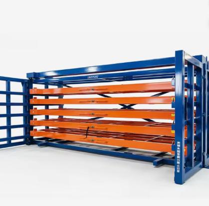 Customizable Crank Operated Aluminum Sheet Rack for Fabrication Shops