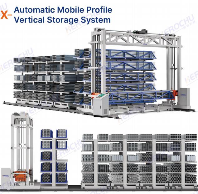 CE Certified Mobile Vertical ASRS for Steel Profile Storage